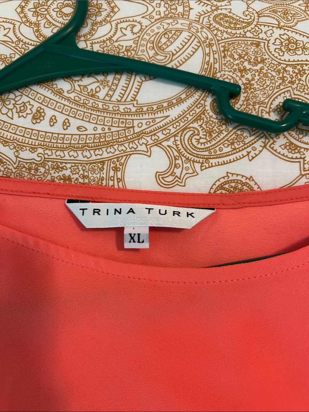 Trina Turk Coral Asymmetrical Sleeveless Draped Dress - Picture 3 of 4
